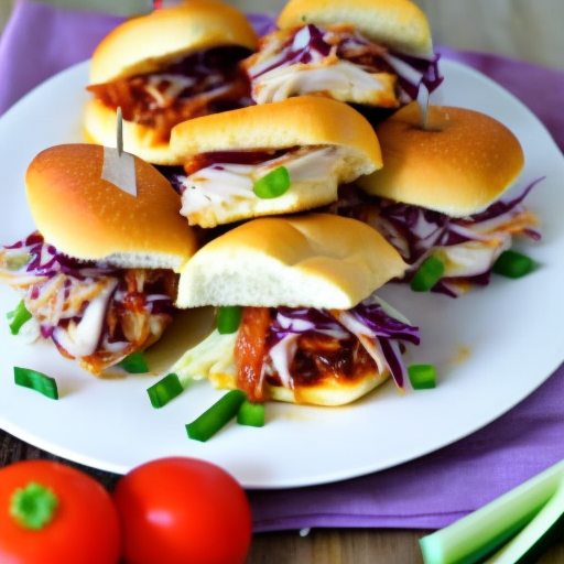 Mini BBQ Chicken Sliders with Coleslaw