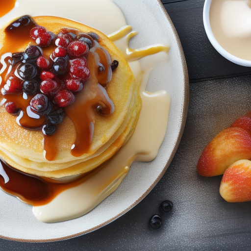 Morning Delight: Fluffy Pancakes with Warm Maple Syrup