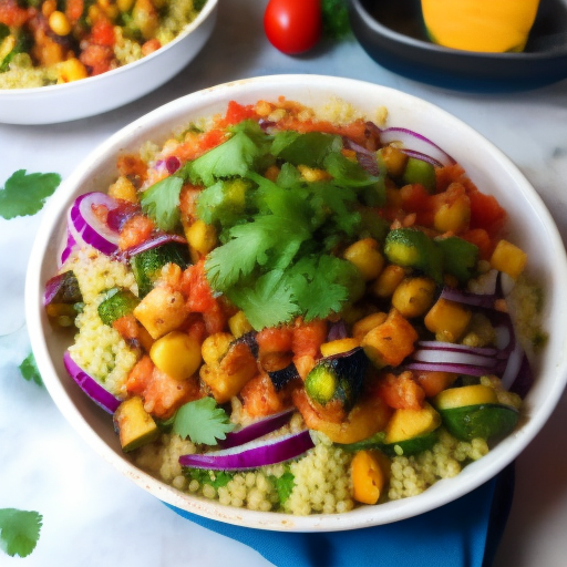 Moroccan Grilled Vegetable Couscous Salad With Harissa Dressing