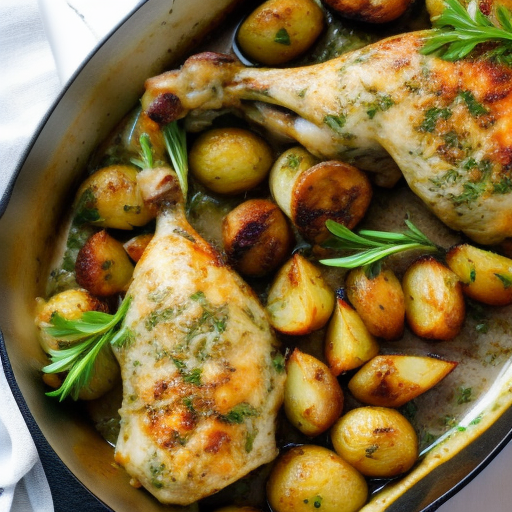 Savory Herb-Roasted Chicken with Garlic Parmesan Potatoes