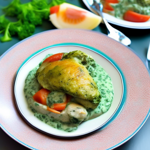 Savory Stuffed Chicken with Creamy Spinach Sauce