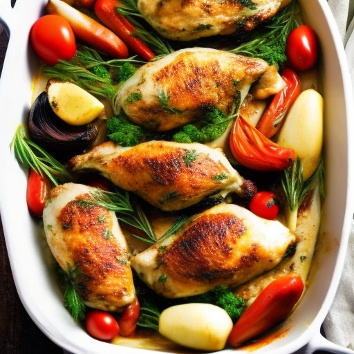 Savory Stuffed Chicken with Roasted Vegetables