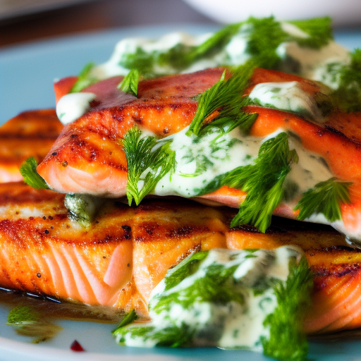 Swedish Grilled Salmon With Dill Sauce