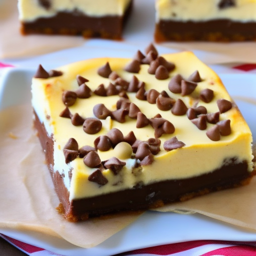 Sweet Delight: Chocolate Chip Cookie Dough Cheesecake Bars