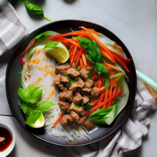 Vietnamese Grilled Beef Banh Cuon Rice Noodle Rolls With Nuoc Cham Sauce