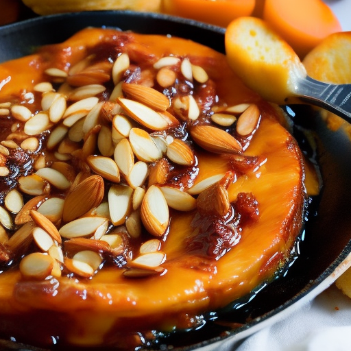 Baked Brie with Apricot Chipotle Jam and Almonds