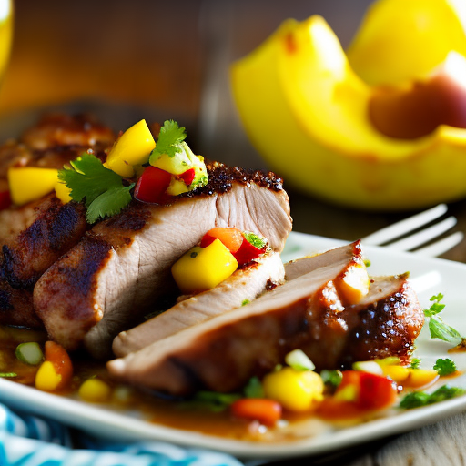 Caribbean Grilled Jerk Pork Tenderloin With Mango Salsa