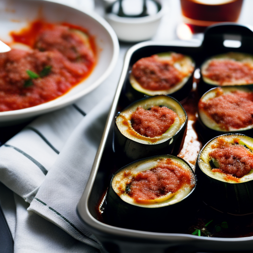 Grilled Eggplant and Zucchini Rollatini with Ricotta Cheese and Marinara Sauce