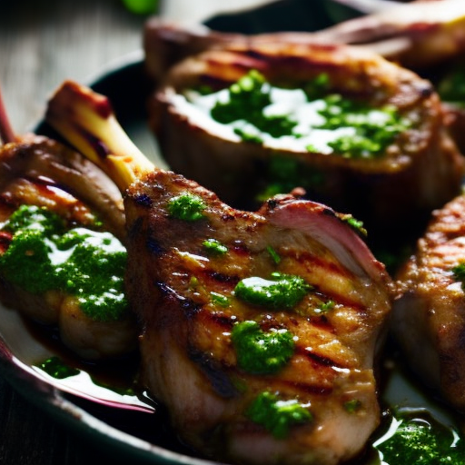 Grilled Lamb Chops with Mint Chimichurri Sauce