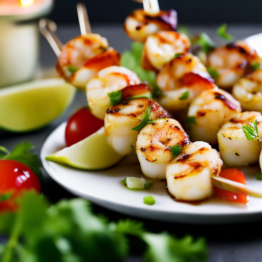 Grilled Shrimp and Scallop Skewers with Pineapple Salsa