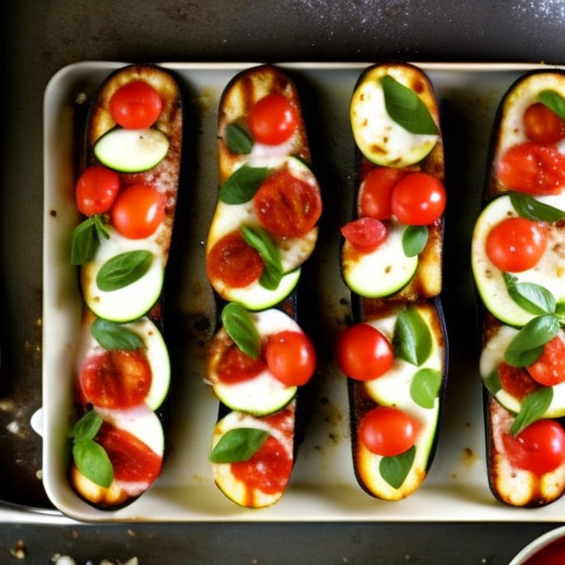 Grilled Zucchini and Tomato Bruschetta