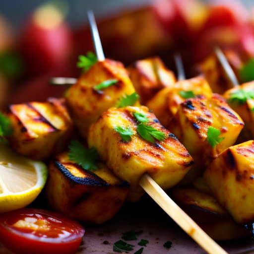 Indian Grilled Tandoori Paneer Skewers