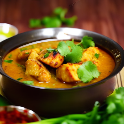 Indian Spicy Grilled Fish Curry With Coconut Milk And Cilantro