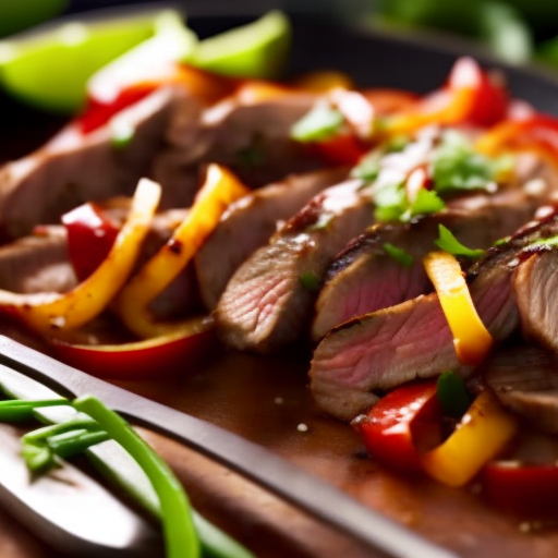 Mexican Grilled Steak Fajitas With Peppers And Onions