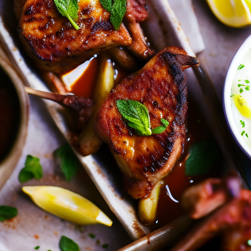 Moroccan Grilled Lamb Chops With Mint Yogurt Sauce