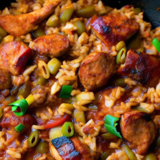 New Orleans Bbq Cajun Chicken And Sausage Jambalaya