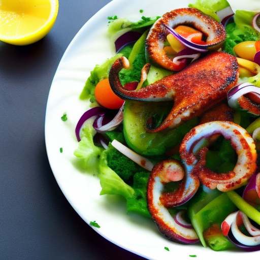 Portuguese Grilled Octopus Salad With Lemon And Olive Oil Dressing