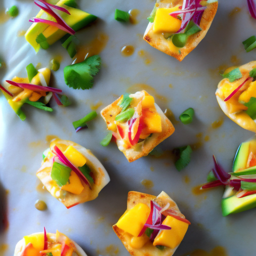 Spicy Crab and Mango Salad Bites with Mango Sriracha Dressing