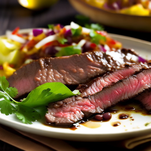 Cuban Grilled Mojo Skirt Steak With Black Bean Salad