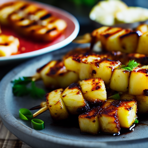 Grilled Pineapple and Shrimp Skewers