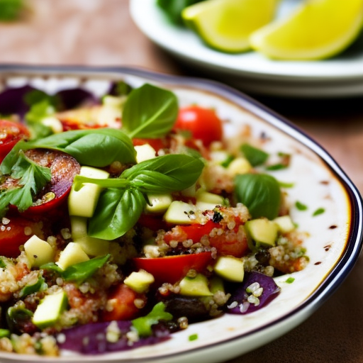 Grilled Vegetable and Quinoa Salad with Lemon Garlic Dressing