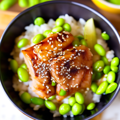 Hawaiian Grilled Teriyaki Salmon Poke Bowl With Edamame And Avocado