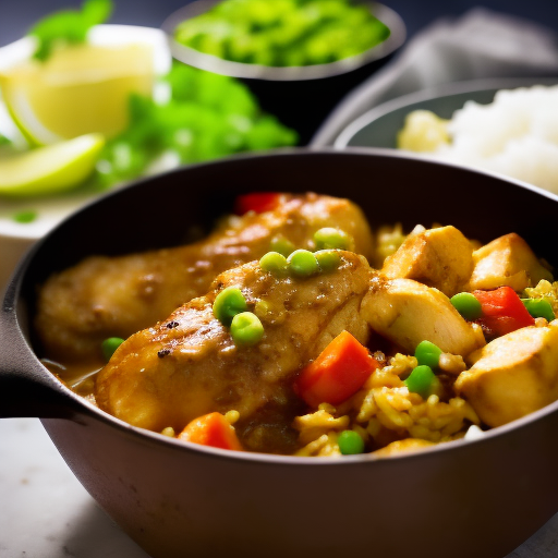 Jamaican Grilled Curry Chicken With Rice And Peas